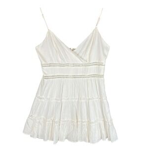 Trixxi White Tiered Crochet Lace Mini Dress XL 26Y120AWGD Boho Sun Dress